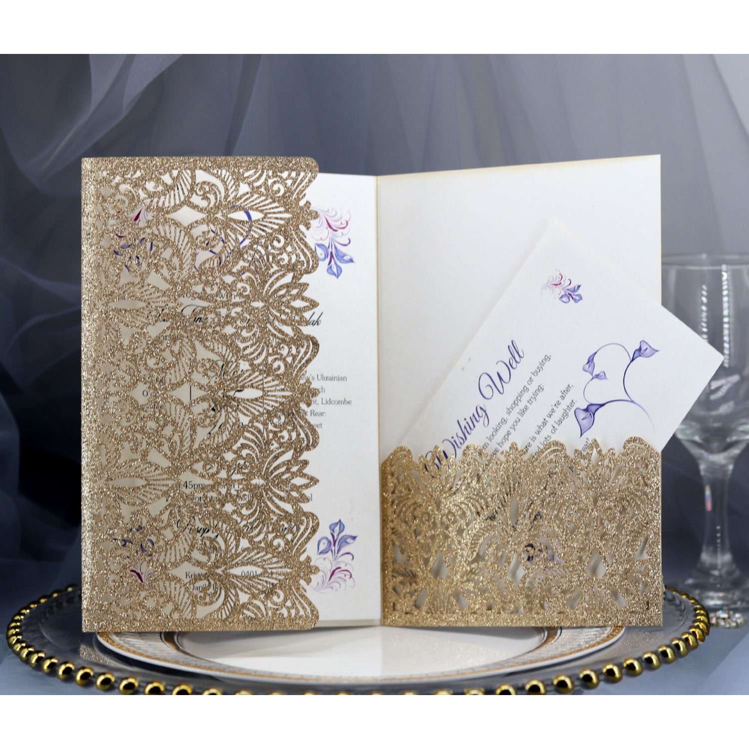 Glitter Paper Laser Greeting Card Golden Card Silvery Card Customization